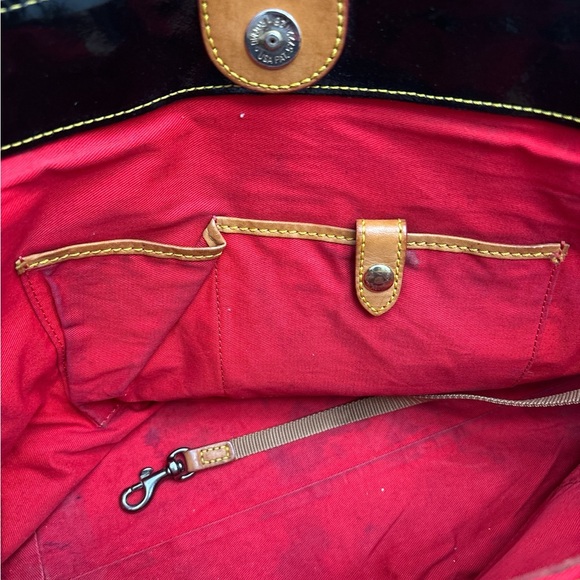 Dooney & Bourke Glossy Black Tote with Tan Accents - Picture 6 of 8